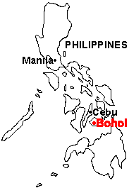 map of Philippines showing location of Bohol